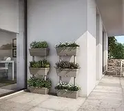 Set of 3 Durbuy Planters for Home Garden, Set of Flowers for Indoor or Outdoor Use, 100% Made in Italy, 49 x 16 x 100 cm, Taupe