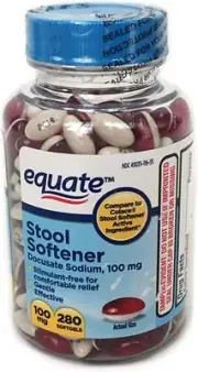 Equate - Stool Softener 100 mg, 280 Softgels (Compare to Colace)