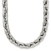 Stainless Steel Chisel Polished 20 Inch Link Necklace