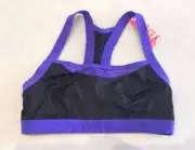 NEW! Josie by NATORI 847170 'Amp'd' Racerback Sports Bra, 34B/C - Black Purple
