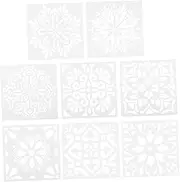 IWOWHERO 8pcs Flower Drawing Templates for Mandala Stencils for Creative Painting Fun Durable Art Tools for Boys and Random Style