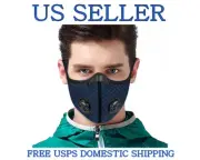 Nylon Mesh Face Mask w/ Replaceable PM2.5 HEPA Carbon Filter (Dark Blue)