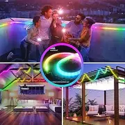 Waterproof WS2811 Woven Silicone Neon LED Light Strip 12MM 360 Degree Circular Mesh Controller RGB Nylon Pool Light Strip Flexible Dreamy Color Rope Light Bedr