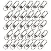 30pcs Metal Lobster Claw Clasps Swivel Lanyards Trigger Snap Hooks Strap Silver