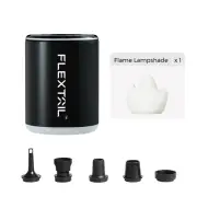 Outdoor Mini Camping Pump With Lamp For Sleeping Pad Black Pump+Flame Lampshade