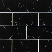 MSI SMOT-GL-T-36 Glass Subway 3" x 6" Rectangle Wall Tile - - Nero Marquina