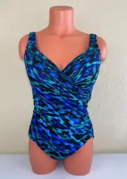Miraclesuit Women's Jewel Nile Its Wrap One Piece Swimsuit Multi Size 12