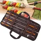 5x Kebab Skewers Stainless Steel BBQ Skewer Pork Beef Flat Needle Barbecue Grill