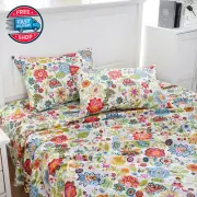 King Sheet Set Floral Printed Sheets Ultra Soft 100% Microfiber - 16 I