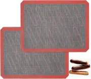 Perforated Silicone Baking Mats, 2 PCS Eclair Silicone Mat for Half Sheet with 1