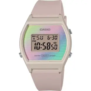 【CASIO 卡西歐】奶茶色 粉彩漸層電子錶 女錶(LW-205H-4A)