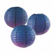 Galaxy Print Hanging Paper Lanterns, Party Decor, 3 Pieces