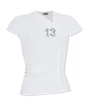 number-embroidered T-shirt L,M white