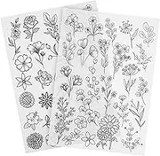 Veemoon 2 Sheets Water Soluble Embroidery Stabilizers of Floral Patterns for Hand Sewing for Creative Projects and Clothes Repairing Embroidery Accessories for Unique Designs