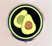 Avocado Pill Box Case Pillbox Holder Trinket Fruit Vegetable Cartoon