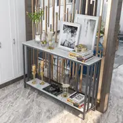 Fin Solid Marble Metal Console Table Long Sofa Entry Table Tv Stand Open Bookshelf