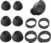 A-Focus Wingtip Ear Tips Kit for Galaxy Buds FE Replacement Silicone Anti-Slip Fit in Case Cover Eartips Ear Hook Earbuds Gel Wings Accessories Compatible with Samsung Galaxy Buds FE Graphite 5 Pairs