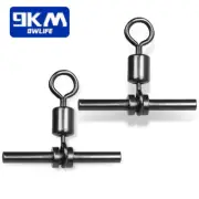 9KM 50PCS High Quality Cross Line Swivels T-Shape Barrel Swivels Terminal Tackle