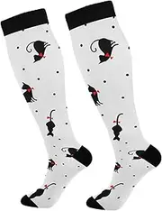 [Wusikd] Black Cats Compression Socks for Women and Men Circulation Cute Long Socks for Athletic Running 2