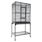 Rolling Large Bird Cage Cockatiel Conure Aviary w/Detachable stand Storage Shelf