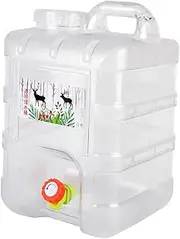 GALPADA 1pc Transparent Outdoor Water Bucket Durable Car Water Container with Tap for Camping Self Driving Tours Lightweight Practical Design for