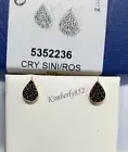 Swarovski Ginger Stud Pierced Earrings Pear shape ROS Dark Crystal NEW 5352236