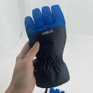 ❮近新❯ 法國 WEDZE 兒童滑雪防潑水內加絨手套 12-14歲 兒童專用 滑雪手套 防水透氣膜 機車手套 重型機車