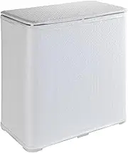 WENKO bin Wanda-Laundry Basket with lid, White, 27 x 49 x 50 cm