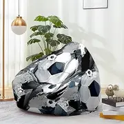 Morbuy Bean Bag Cover Soccer Game Print Sofa Cover Lazy Lounger Bean Bag No Filler Detachable Washable Puff Sofa Lounge Recliner Sac for Indoor Outdoor (XL,Football)