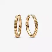 *BRAND NEW* Pandora Moments 14k Gold-Plated Small Charm Hoop Earrings 262728C00