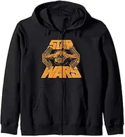[STAR WARS] TIE Fighter Orange Outline Zip Hoodie