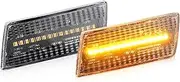 Side Mirror Indicator For Chrysler 300 2005-2010 Car Accessories 2piece LED Side Marker Light Turn Signal Lamps Parking Lamp Dynamic Sequential Blinker(2xClear Lens yellow)