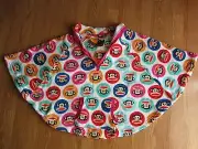 Paul Frank Julius White PJ Fleece Hoodie Women Plush Poncho Circles, NEW
