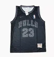 CHICAGO BULLS NBA BLACK AND GREY MICHAEL JORDAN 23 JERSEY SIZE XL