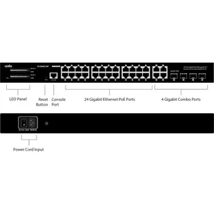 CERIO智鼎【CS-2424G-24P A5】4埠comb+24埠 Gigabit PoE+管理型網路交換器450Wa