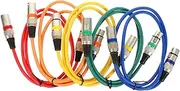 Yardenfun 5pcs XLR Microphone Cables Male to Female Connectors Flexible Audio Wires for Mixers DMX Lights and Stage Equipment