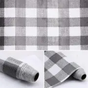 Self Adhesive Vinyl Faux Gingham Plaid Cloth Look Shelf Drawer Liner Paper