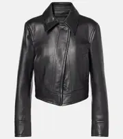 [Joseph] Joseph Caron cropped leather jacket AU 12 black