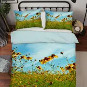 3D Flower Field 389 Bed Pillowcases Quilt King Size