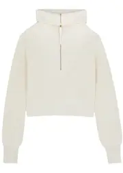 Varley Mentone Half-zip Cotton Jumper, Jumpers, Cream, Large - L (UK14 / L) L (UK14 / L)