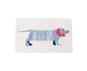 Rayell Bathroom/Shower Drying Mat Soft Absorbent Rug Puppy Print Pink 80x50cm