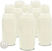 [Hyoola] 7 Day White Prayer Candles, 10 Pack - 6" Tall Pillar Candles for Religious, Memorial, Party Decor, Vigil and Emergency Use - Vegetable Oil Wax in Plastic Jar Container