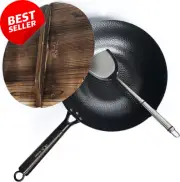 Carbon Steel Wok for Electric, Induction and Gas Stoves