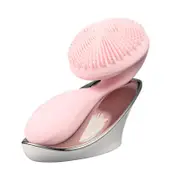 SJ01 Silicone Ultrasonic Facial Cleansing Brush Face Body Cleanser 4 Function Modes with Rotating Magnetic Beads Skin Rejuvenation Deep Cleaning
