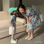 今日金選📌新款韓版短袖親子裝夏季度假風碎花連衣裙母女裝母子二人洋氣套裝 SPRV