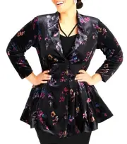 TS TAKING SHAPE plus size XS / 14 Amethyst Velvet Jacket luxe stretch glam NWT!