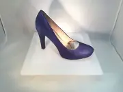 New Franco Sarto Cicero Women's Blue Violet Suede Pumps Heels Shoes Size 10 M