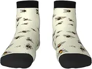 [JBYJBX] Bee Print Adult Socks Womens Mens Workout Thermal Cozy All-Season Gift Holiday Articles Use, 3 Black, One Size