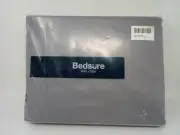 Bedsure Get Cozy Queen Sheet Set Gray Solid Pleated Flat/Fitted/2Pillowcases
