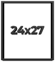 24x27 Shadow Box Frame Black | 1 inches Deep Real Wood Contemporary Shadowbox Di